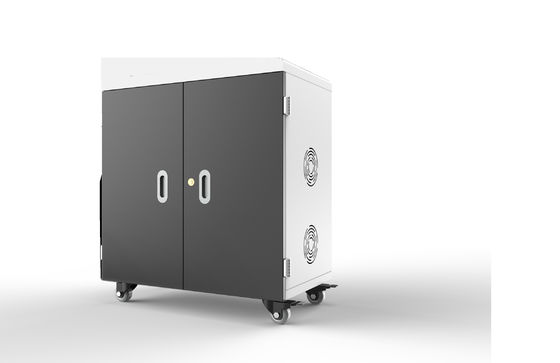 Wózek do ładowania USB z 36 portami, wyjściem 5V 2.4A i wejściem 100-250V, wyposażony w kółka medyczne wyciszające