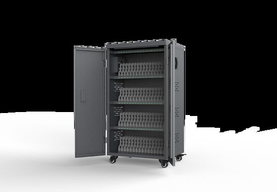 64 Ports USB Charging Cart with 8S Security Protection and Cooling Fans for Tablets and iPads