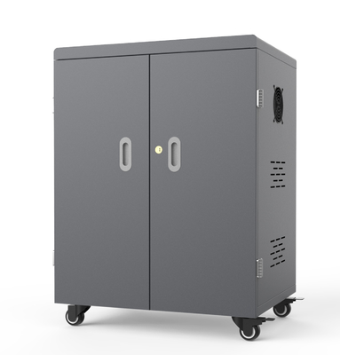 Szara szafka ładująca USB z 54 zatokami do szkoły 8S Security Protect